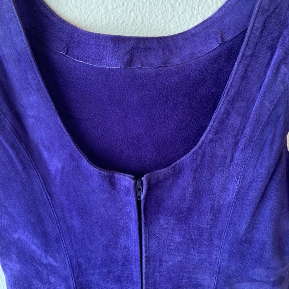 VINTAGE! Wilsons Royal Purple Suede Leather Dress Size Small - Picture 4 of 10